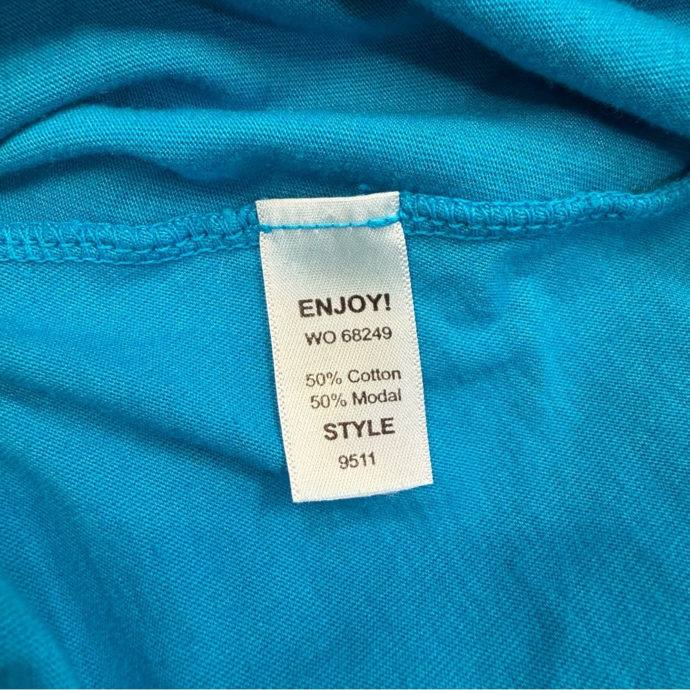 Michael Stars Ruched Midi Tee Dress NWT Sleeveless Asymmetrical Hem Blue Large - Picture 13 of 14